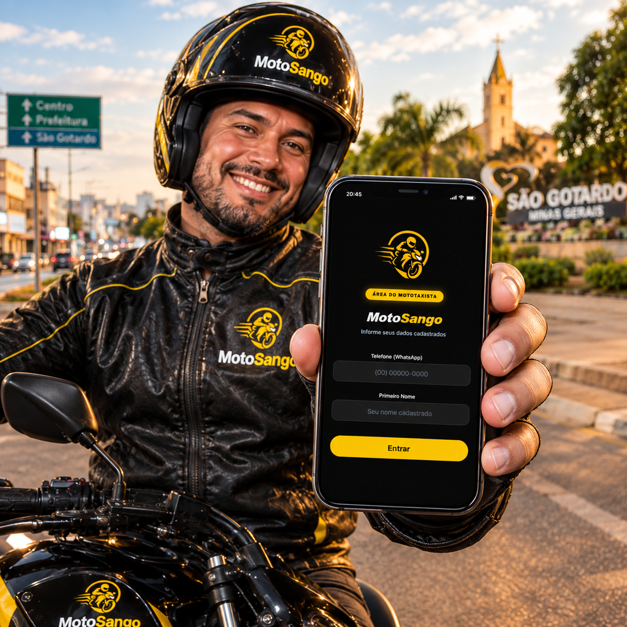 MotoSango - Seja mototaxista parceiro e receba corridas em São Gotardo MG